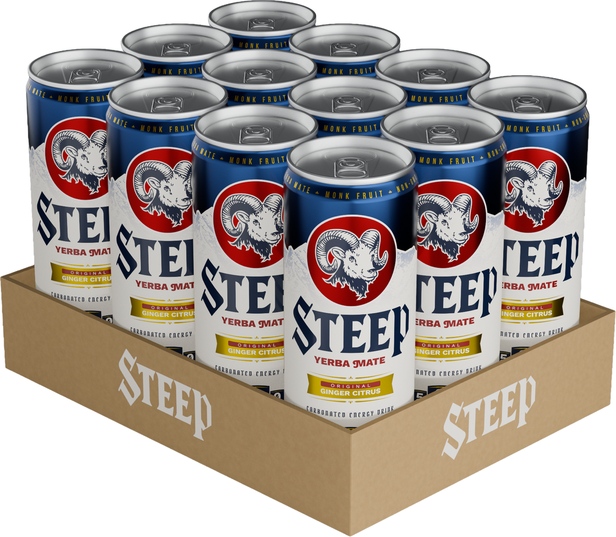 Steep Original Ginger Citrus — 12 pack — October 2026 render